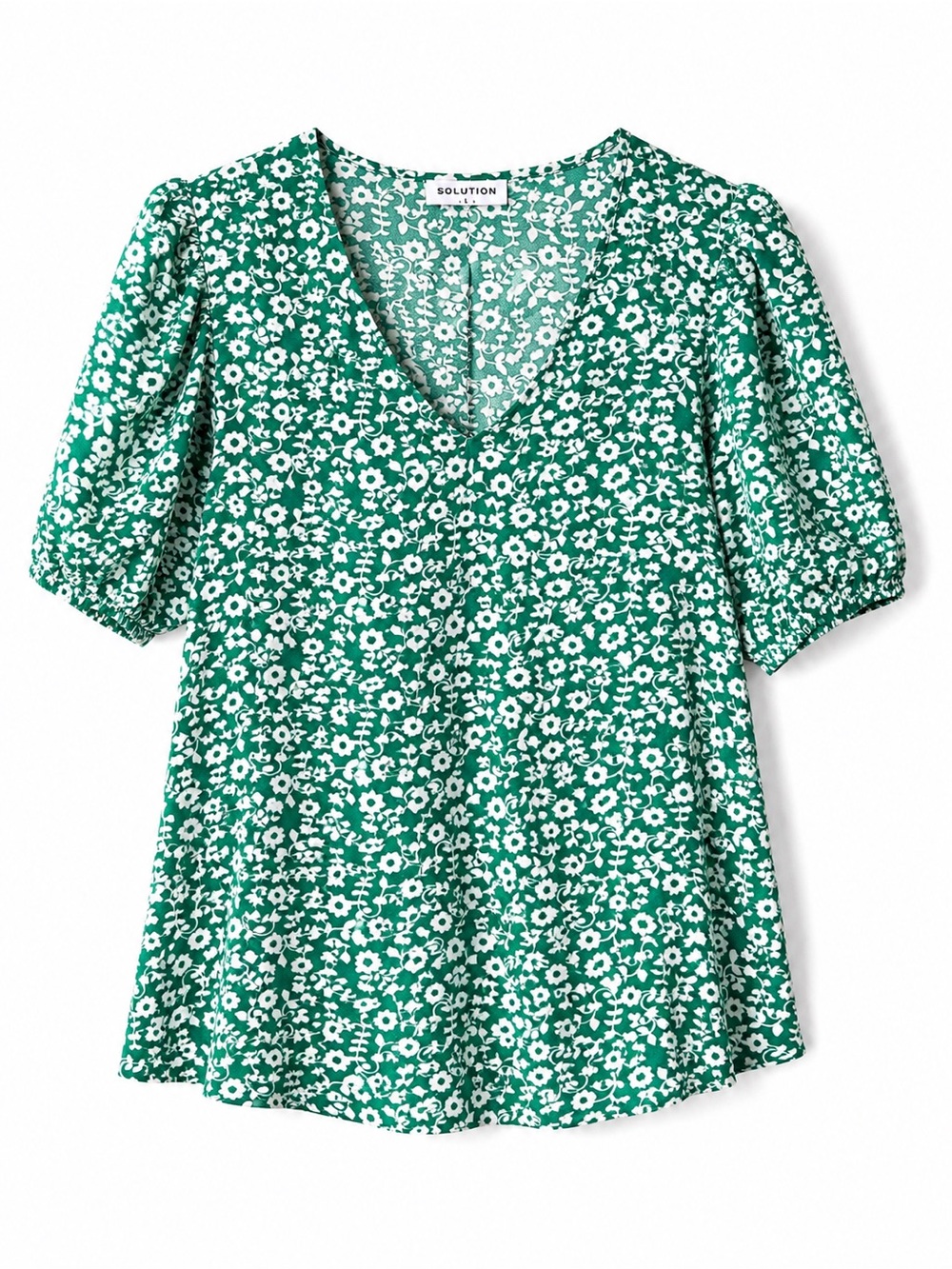 Solution Green Floral Blouse Size L